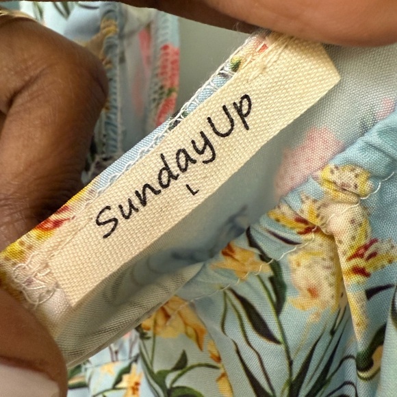 Sunday Up Floral Blue Maxi Dress Size L - Picture 8 of 8